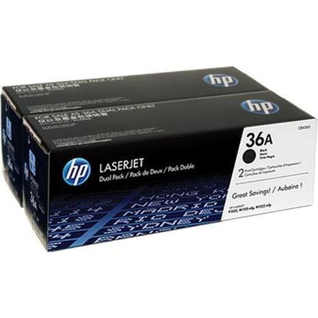 Toner εκτυπωτή HP 36A LJ P1505 Black Dual Pack CB436AD